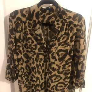 Sheer Leopard Print Blouse